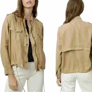 NWT! Rails Collins Linen Blend Military
Utility Jacket In Toffee Small